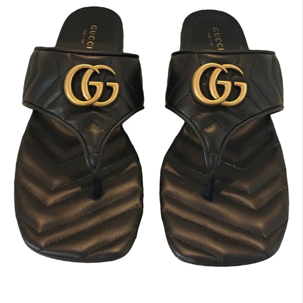 Gucci Black and Gold Heels